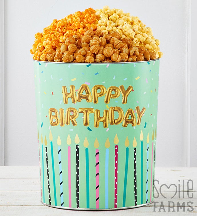 Birthday Wishes 3 1/2 Gallon Popcorn Tins